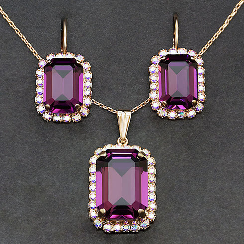 Комплект "Lurdes (Amethyst)" с кристаллами Swarovski™